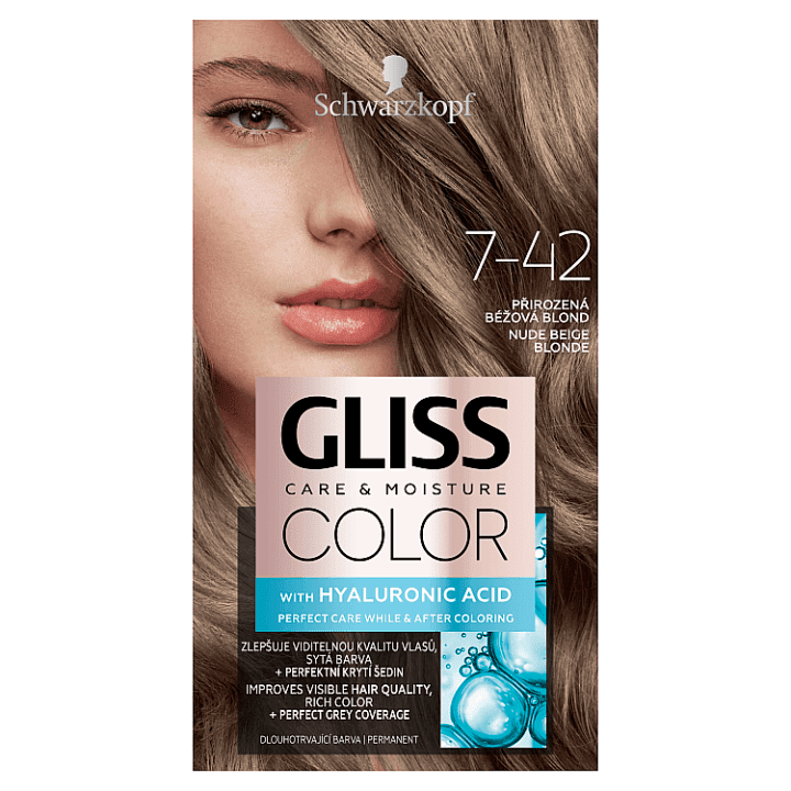 Schwarzkopf Gliss Color dlouhotrvající barva přirozená béžová blond 7-42