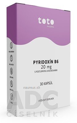 TOTO Pharma s.r.o. TOTO pyridoxin B6 20 mg cps s postupným uvolňováním 1x30 ks 20mg