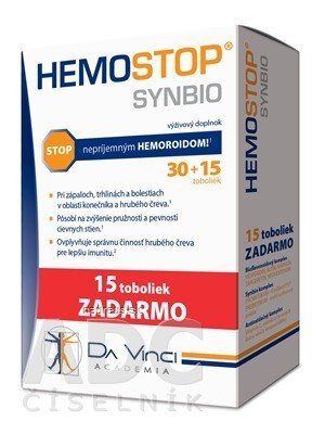Simply You Pharmaceuticals a.s. HEMOSTOP ProBio - DA VINCI cps 30 + 15 zdarma (45 ks) 45 ks