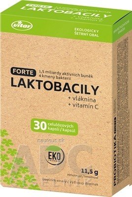 VITAR s.r.o. VITAR LAKTOBACILY FORTE + vláknina + vitamín C cps 1x30 ks