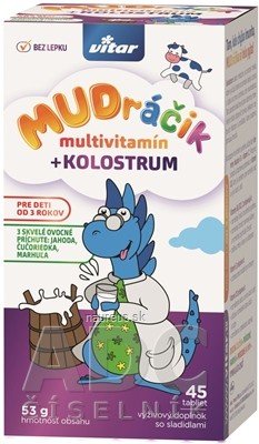 VITAR s.r.o. VITAR MUDráček multivitamin + kolostrum tbl, směs 3 příchutí 1x45 ks