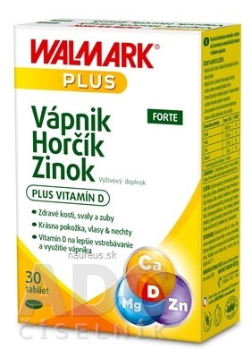 WALMARK, a.s. WALMARK Vápník Hořčík Zinek FORTE tbl (inov.2019) 1x30 ks 30 ks
