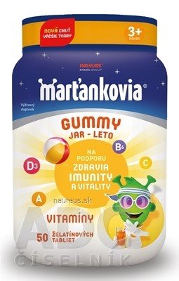 WALMARK, a.s. WALMARK Marťánci GUMMY JARO - LÉTO želatinové tablety, příchuť borůvka, citron, jahoda, mandarinka 1x50 ks