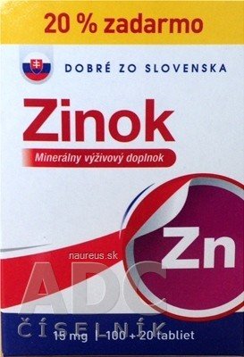 Dobré zo Slovenska, s.r.o Dobré z SK Zinek 15 mg tbl 100 + 20 zdarma (120 ks) 120 ks