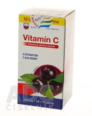 Dobré zo Slovenska, s.r.o Dobré z SK Vitamin C 200 mg příchuť ACAI tbl 60 + 10 zdarma (70 ks) 70 ks