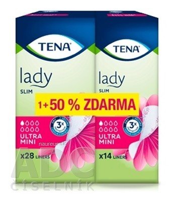 Essity TENA Lady SLIM ULTRA MINI absorpční vložky 28 ks + (50% zdarma - 14 ks) (42 ks) (inů. 2020), 1x1 set
