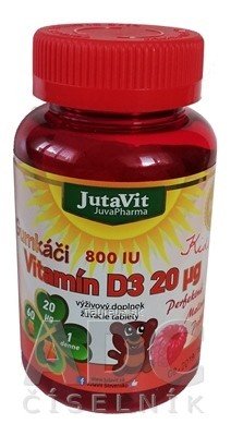 JuvaPharma Kft. JutaVit Gumkáči Vitamin D3 20 mikrogramů Kids tbl (gumové medvídky) 1x60 ks