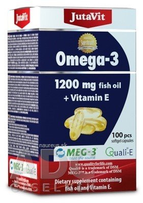 JuvaPharma Kft. JutaVit Omega-3 1200 rybí olej + vitamin E cps (inov.2021) 1x100 ks