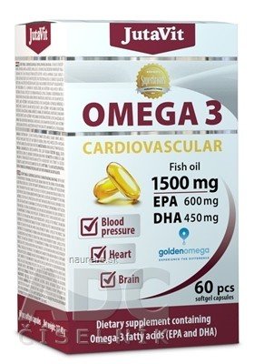 JuvaPharma Kft. JutaVit Omega 3 Kardiovaskulář 1500 mg cps (EPA 600 mg, DHA 450 mg) 1x60 ks