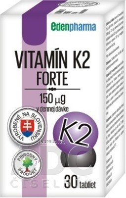 EDENPharma, s.r.o. EDENPharma VITAMIN K2 Forte tbl 1x30 ks 30 ks