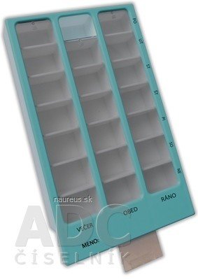 OBZOR vyrobni druzstvo Zlin Dávkovač léků typ 02 týdenní tyrkysový (lékařský zelený) 1x1 ks 1 ks