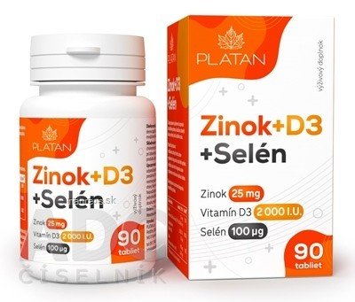 VULM s.r.o. PLATAN Zinek + D3 + Selen tbl 1x90 ks