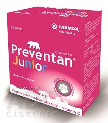 SVUS Pharma a.s. Farmax Preventan Junior + vitamín C tbl 1x90 ks 90 ks