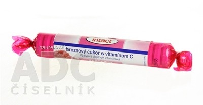 Sanotact GmbH INTACT rolka HROZNOVÝ CUKR S vit.C MALINA pastilky 1x40g 40g