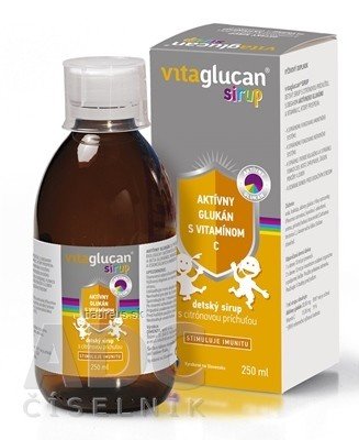 DIMENZIA, spol. s r.o. VITAGLUCAN SIRUP dětský sirup s citrónovou příchutí, stimuluje imunitu (inů. 2019) 1x250 ml 250ml