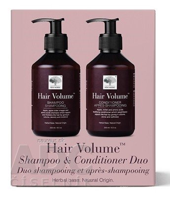 New Nordic Healthbrands AB NEW NORDIC Hair Volume Shampoo & Conditioner Duo šampon 250 ml + kondicionér 250 ml, 1x1 set