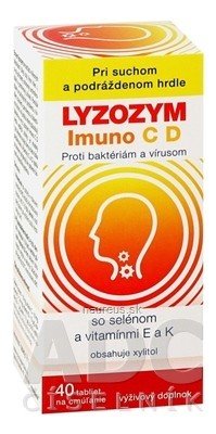 BGS PHARMA, s.r.o. LYZOZYM IMUNO CD SE SELENEM A VITAMINY E a K tbl na cucání 1x40 ks