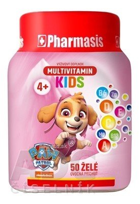 EKSPRES APTECZNY Sp. z o. o. Pharmasis MULTIVITAMIN KIDS Tlapková patrola želé pro děti, růžové 1x50 ks