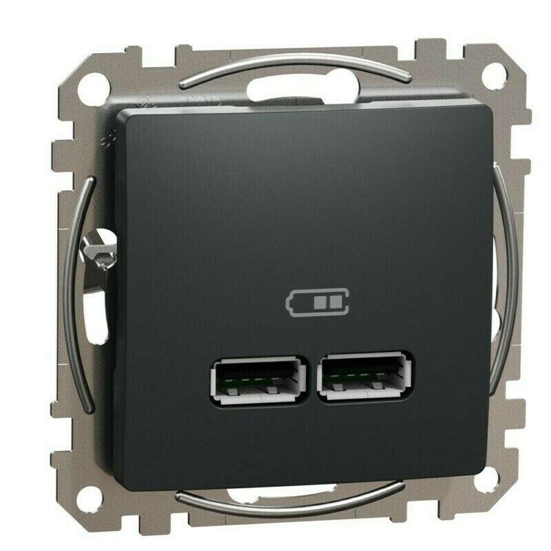Zásuvka nabíjecí USB Schneider Sedna Design 2× USB A antracit