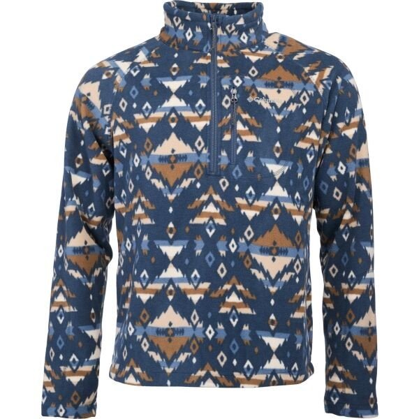 Columbia FAST TREK PRINTED HALF ZIP Pánská mikina, tmavě modrá, velikost S