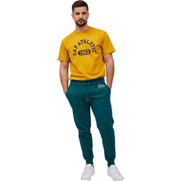 GAP V-HERITAGE LOGO JOGGER Pánské tepláky, tmavě zelená, velikost M