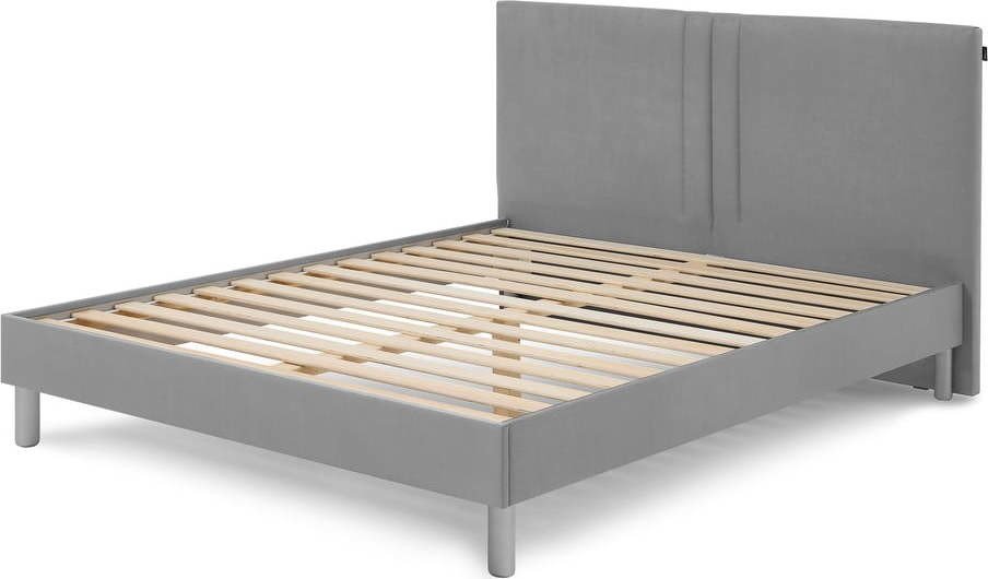 Světle šedá čalouněná dvoulůžková postel s roštem 180x200 cm Kerry - Bobochic Paris