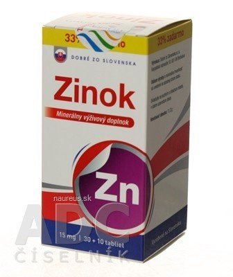 Dobré zo Slovenska, s.r.o Dobré z SK Zinek 15 mg tbl 30 + 10 zdarma (40 ks) 40 ks