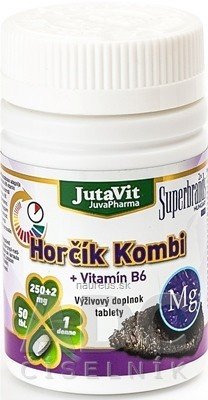 JuvaPharma Kft. JutaVit Hořčík kombi + vitamín B6 tbl 1x50 ks 50 ks