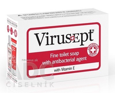 MedicProgress, a.s. Virusept toaletní mýdlo s antibakteriální přísadou, s vitaminem E, 1x90 g 90