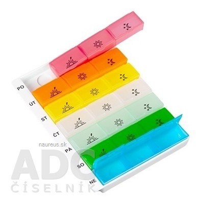 OBZOR vyrobni druzstvo Zlin Dávkovač léků typ 09 týdenní duhový 1x1 ks