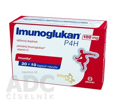 PLEURAN, s.r.o. Imunoglukan P4H 100 mg cps (inů. 2021, imunoklub) 30 + 10 navíc (40 ks)