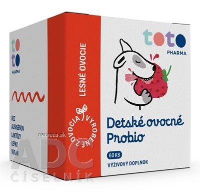 TOTO Pharma s.r.o. TOTO Dětské ovocné Probio bonbony, lesní ovoce 1x60 ks