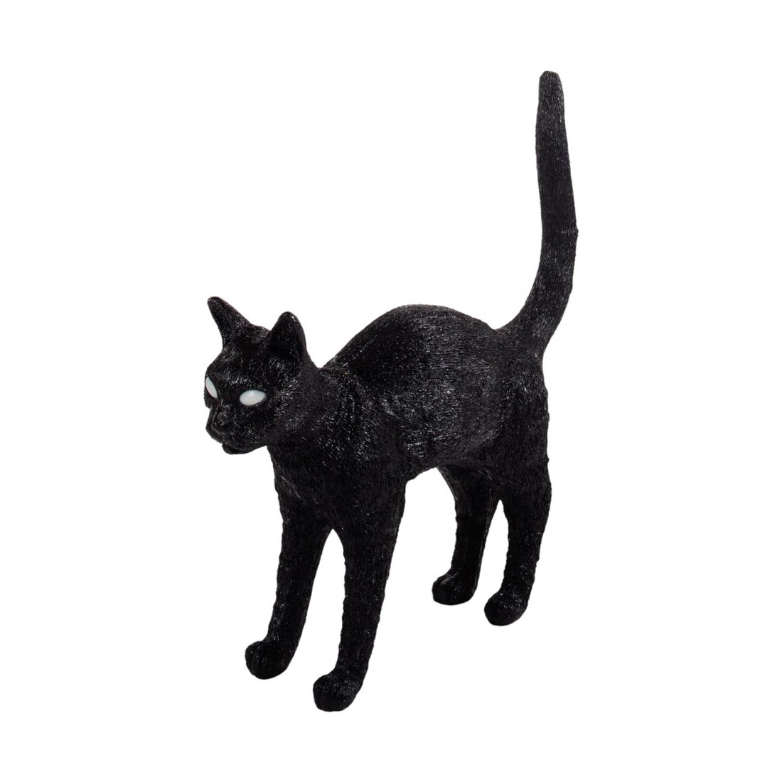 SELETTI LED deko stolní lampa Jobby The Cat, černá, Obývací pokoj / jídelna, umělá pryskyřice, 0.06W, P: 52 cm, L: 12.5 cm, K: 46cm