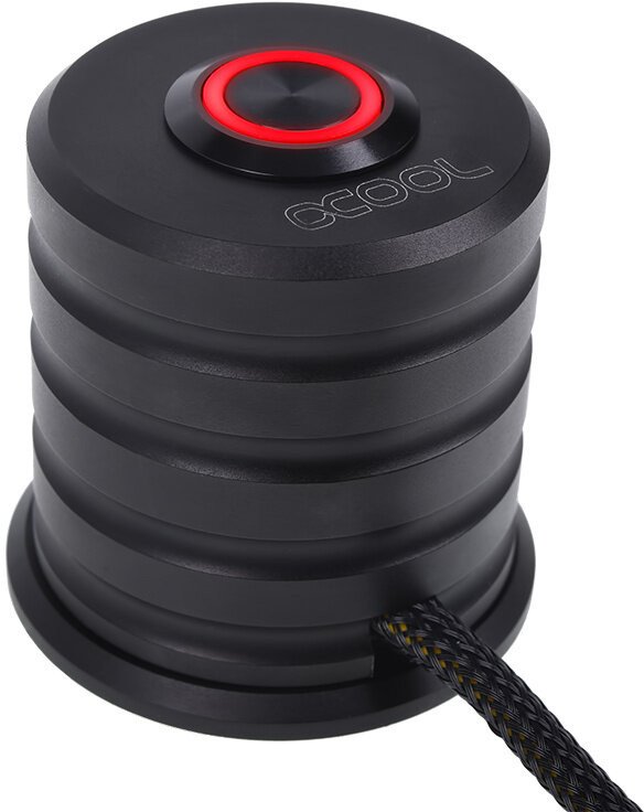 Alphacool Powerbutton with push-button 19mm red lighting - deep black - 4250197174343