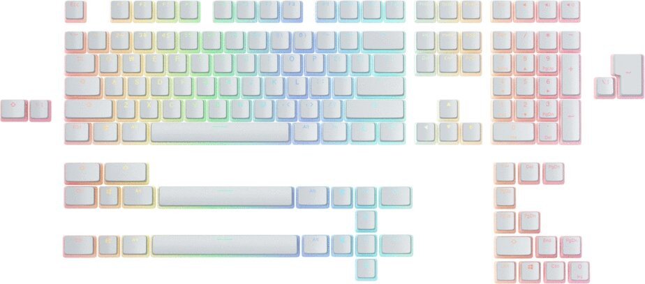Glorious vyměnitelné klávesy Aura v2, 145 kláves, bílé, US - GLO-KC-AURA2-W