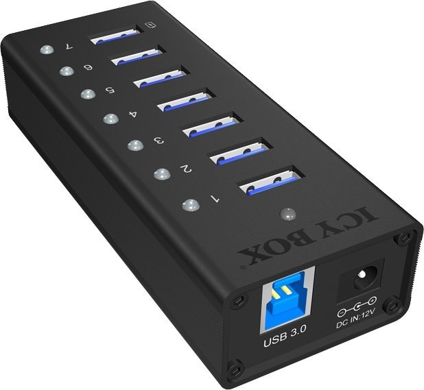 ICY BOX IB-AC618, USB 3.0 Hub, 7-Port - IB-AC618