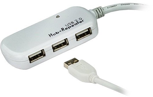 ATEN USB 2.0 aktivní prodlužka 12m s 4 portovým hubem - UE-2120H