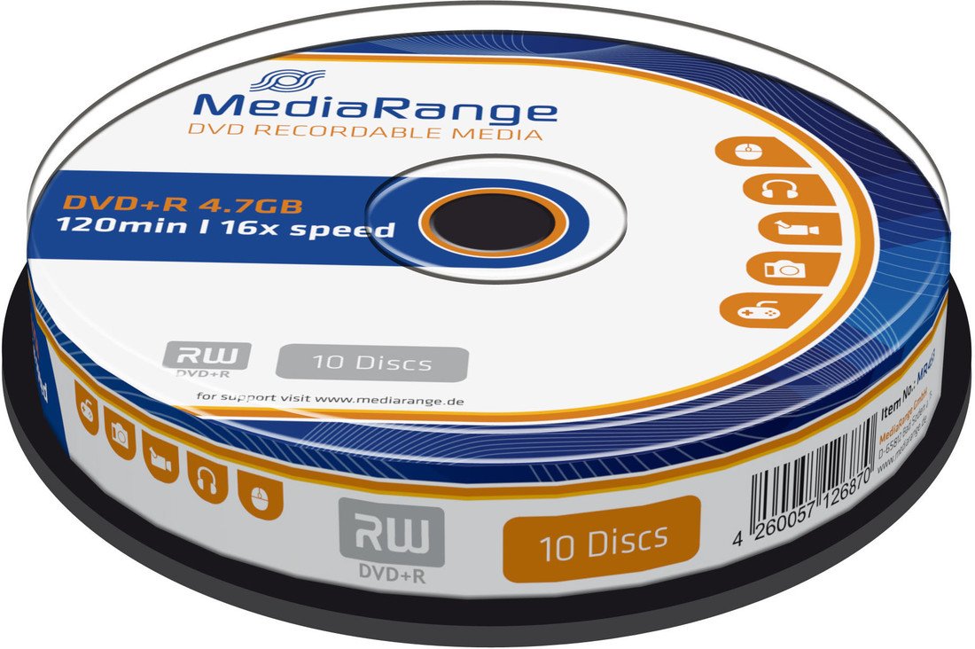 MediaRange DVD+R 4,7GB 16x, Spindle 10ks - MR453