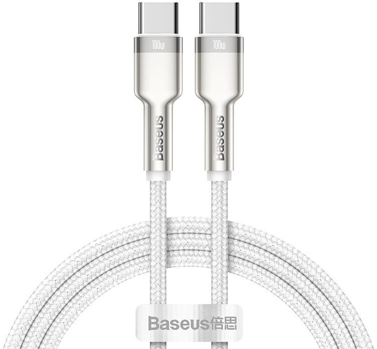 BASEUS kabel Cafule Series, USB-C, M/M, nabíjecí, datový, 100W, 1m, bílá - CATJK-C02