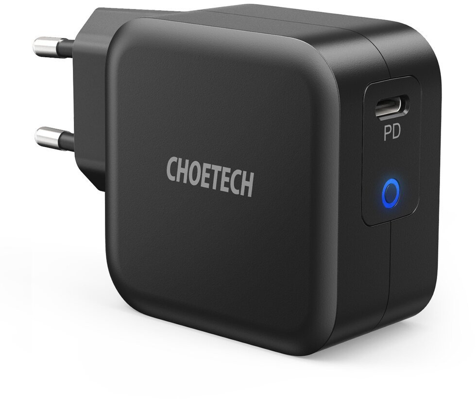 Choetech síťová nabíječka Q6006 GaN, USB-C, PD, 61W, černá - Q6006-EU-CCBK