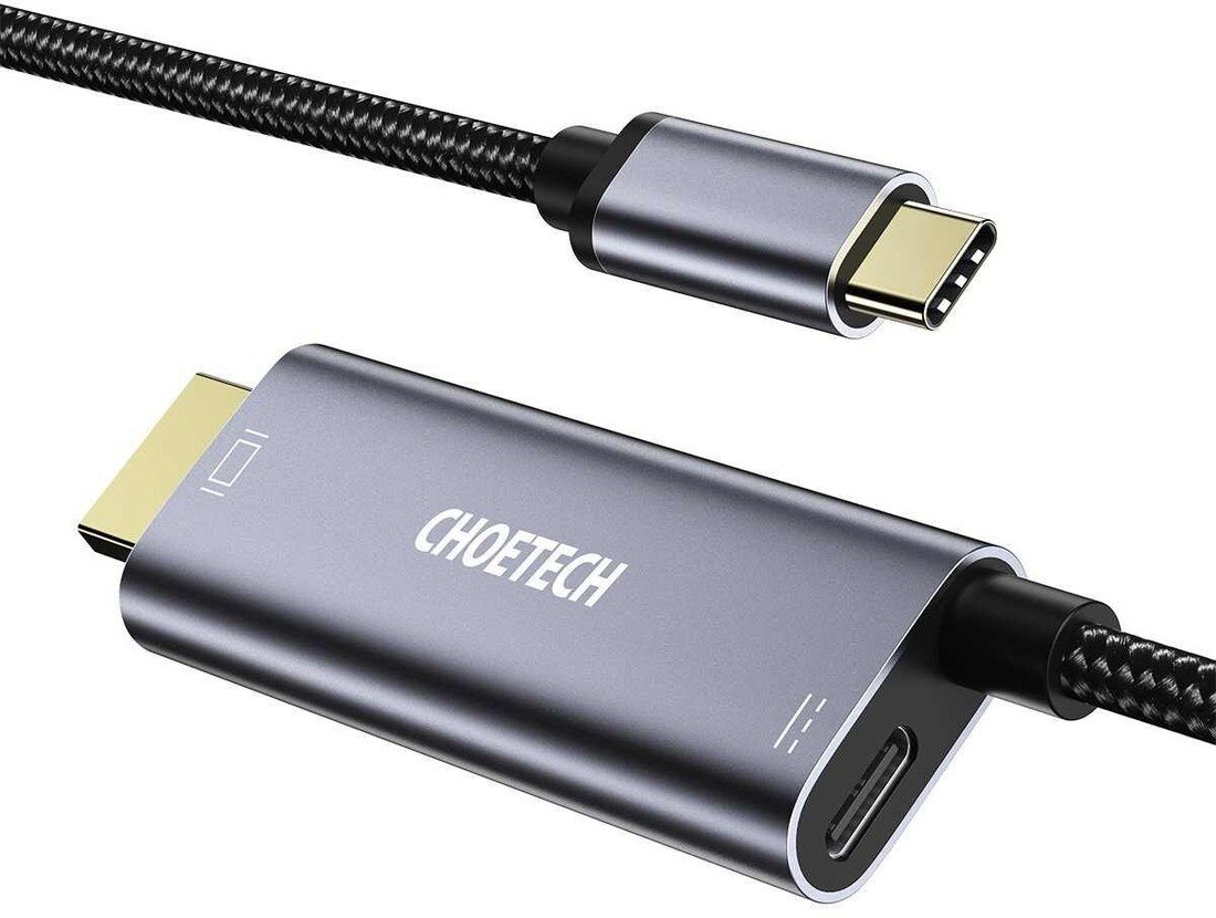 Choetech kabel XCH-M180 USB-C - HDMI s PD 60W, 1.8m, černá - XCH-M180-GY-V1