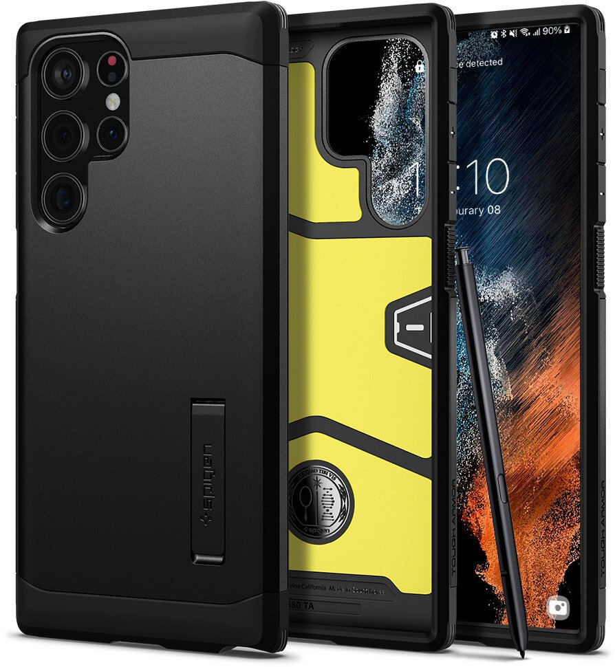 Spigen ochranný kryt Tough Armor pro Samsung Galaxy S22 Ultra, černá - ACS03923