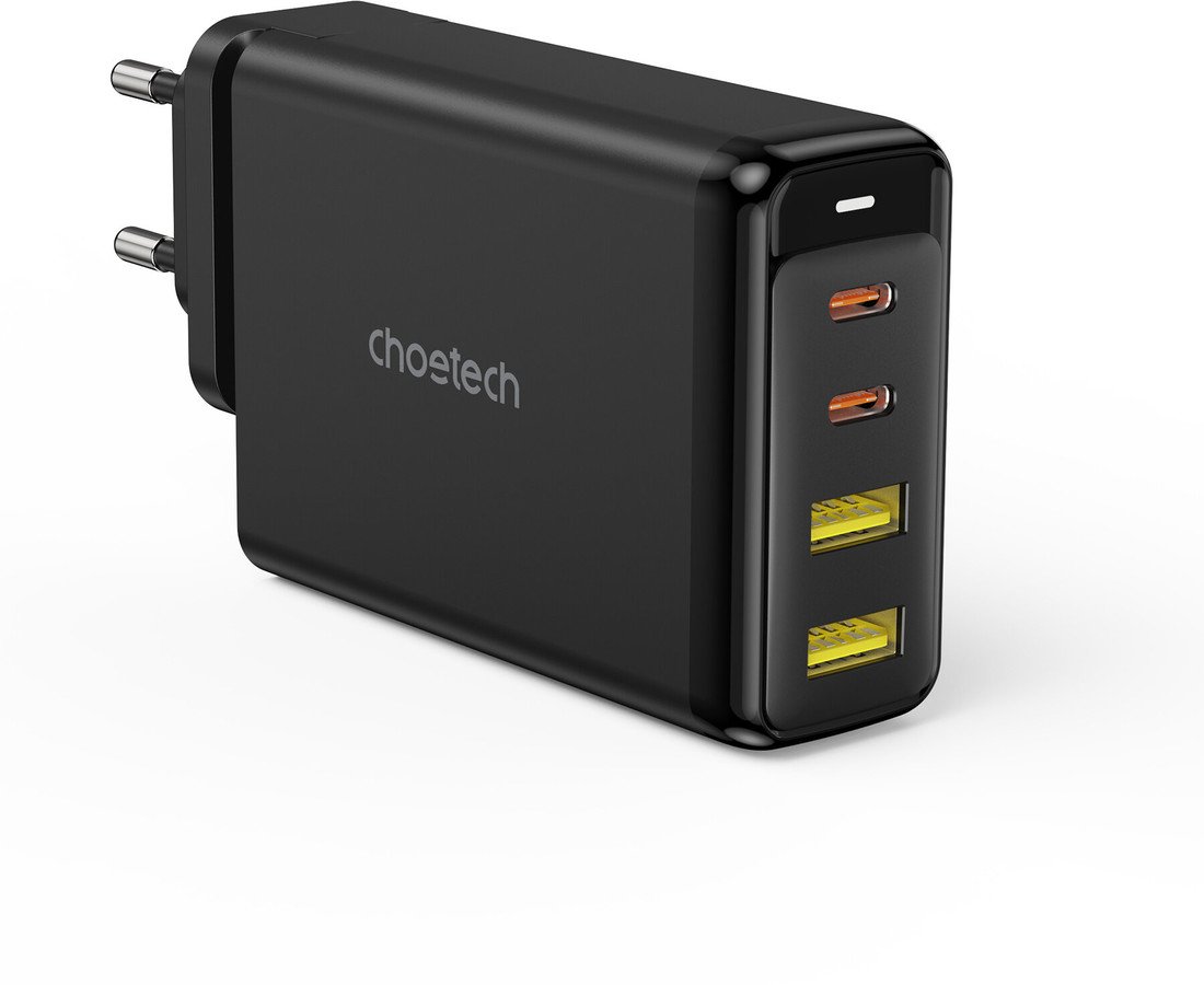 Choetech síťová nabíječka PD6005 GaN, 2xUSB-C, 2xUSB-A, PD, 140W, černá - PD6005-EU