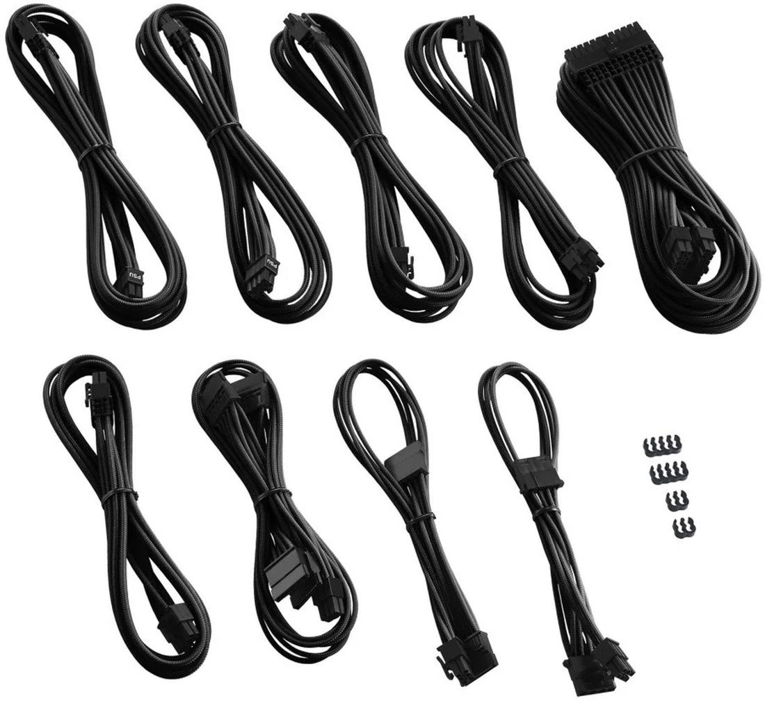 CableMod C-Series PRO ModMesh Cable Kit RMi/RMx/RM (Black Label) - černá - CM-PCSR-FKIT-NKK-R