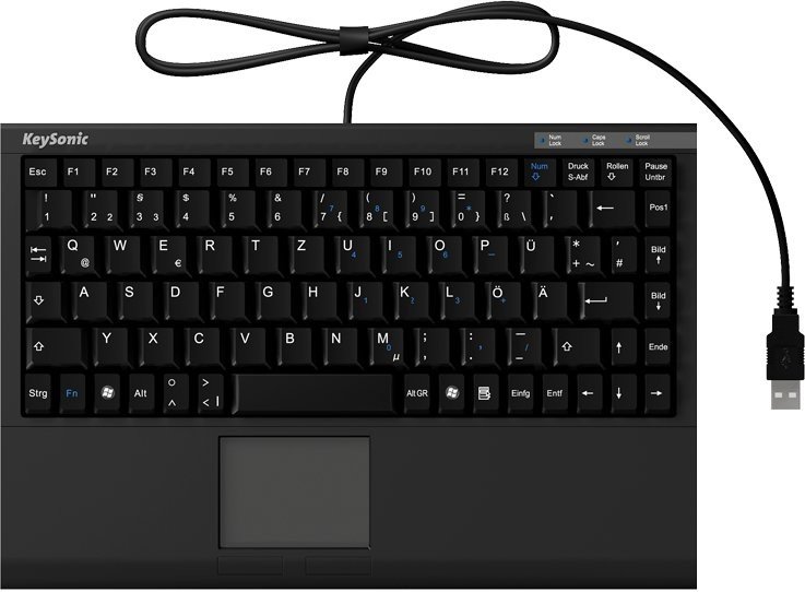 Keysonic ACK-540U mini klávesnice, touchpad, black, USB - ACK-540U+ US