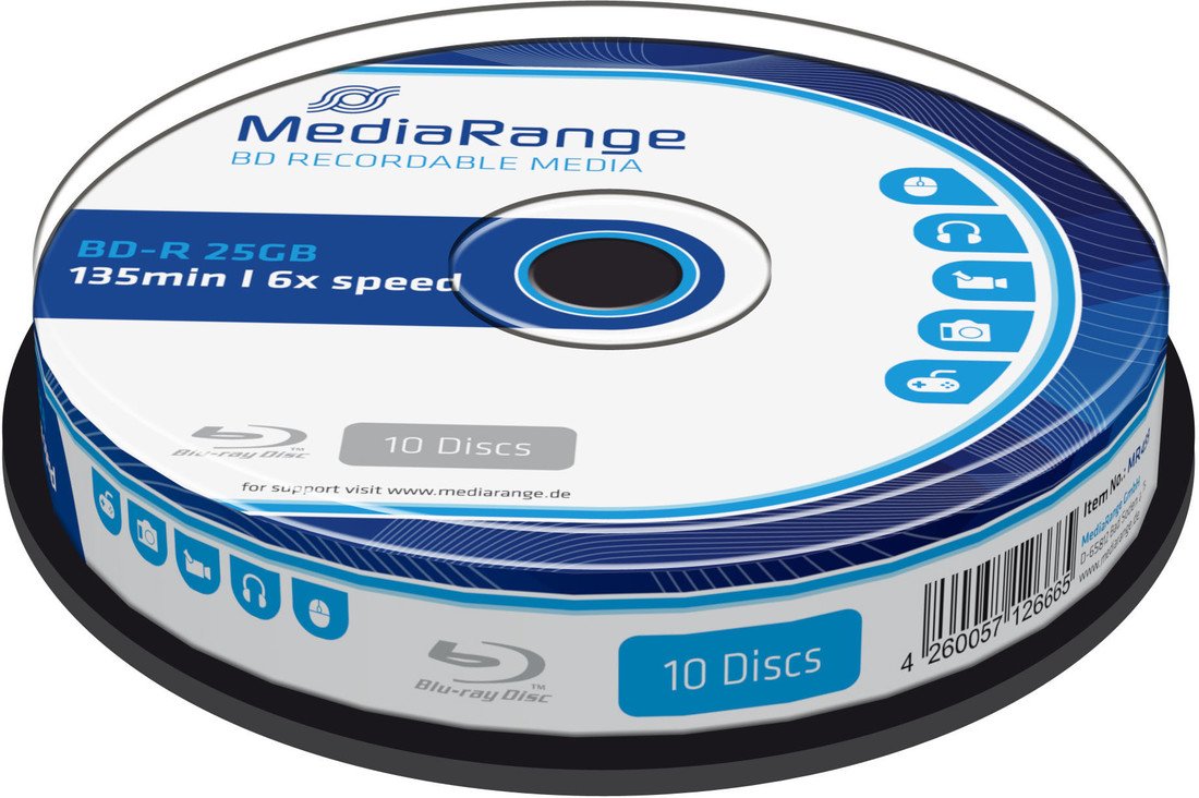 MediaRange BD-R 6x, 25GB, 10 ks, spindle - MR499