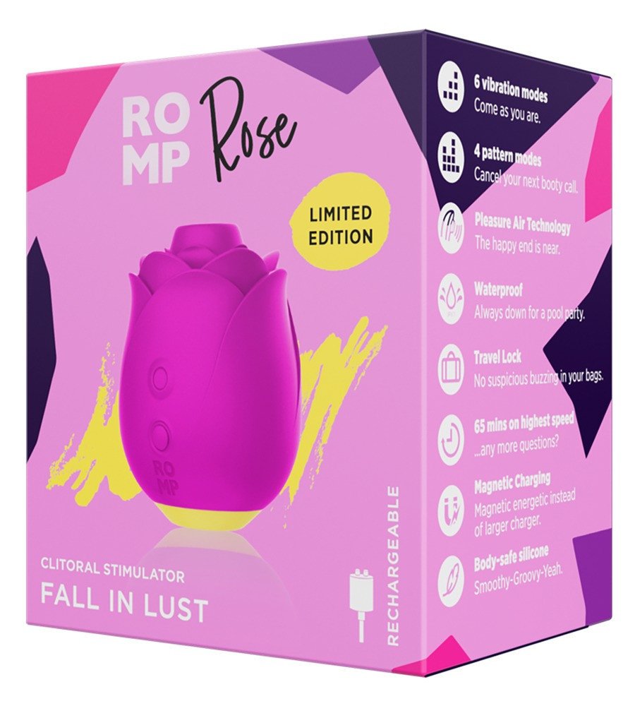 ROMP Rose - battery-powered, air-wave rose vibrator (pink)