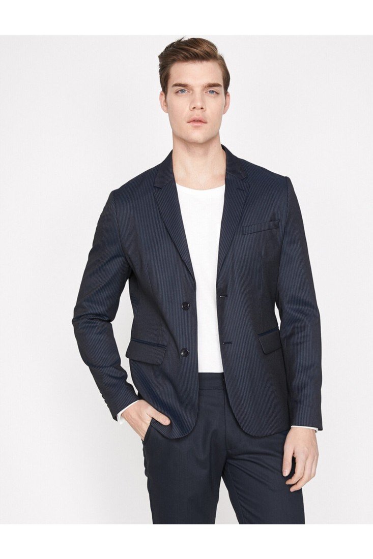 Koton Jacket - Navy blue - Regular fit