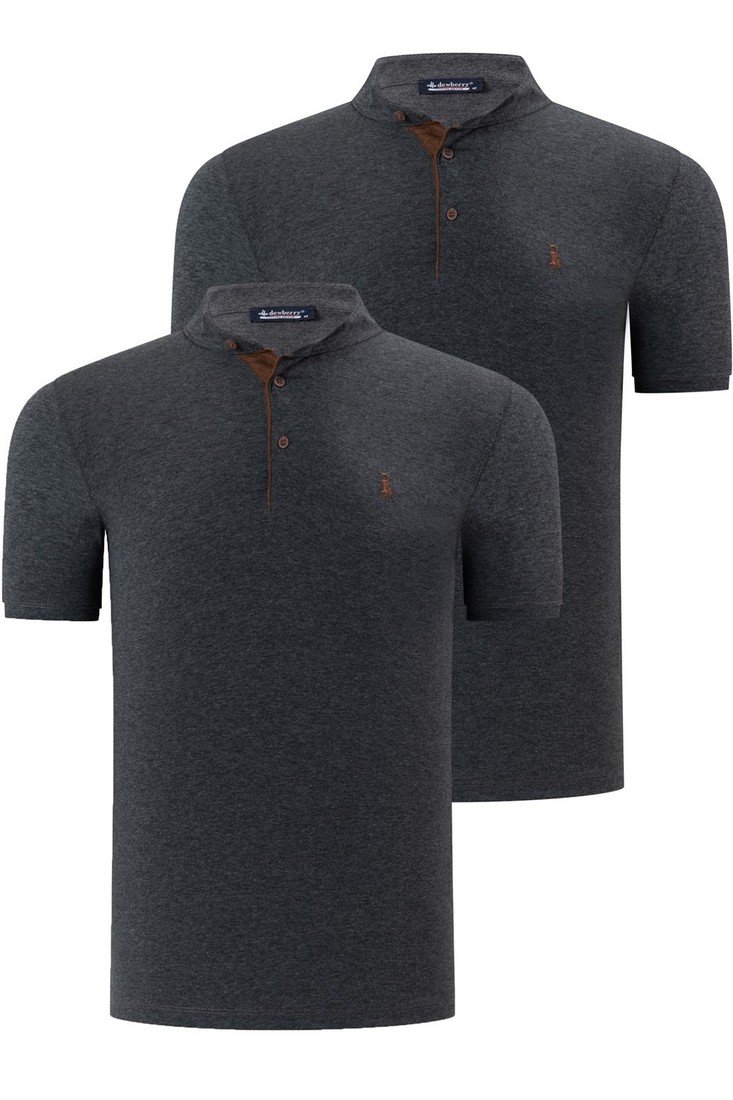 DOUBLE SET T8560 DEWBERRY MEN'S T-SHIRT-ANTHRACITE-ANTHRACITE