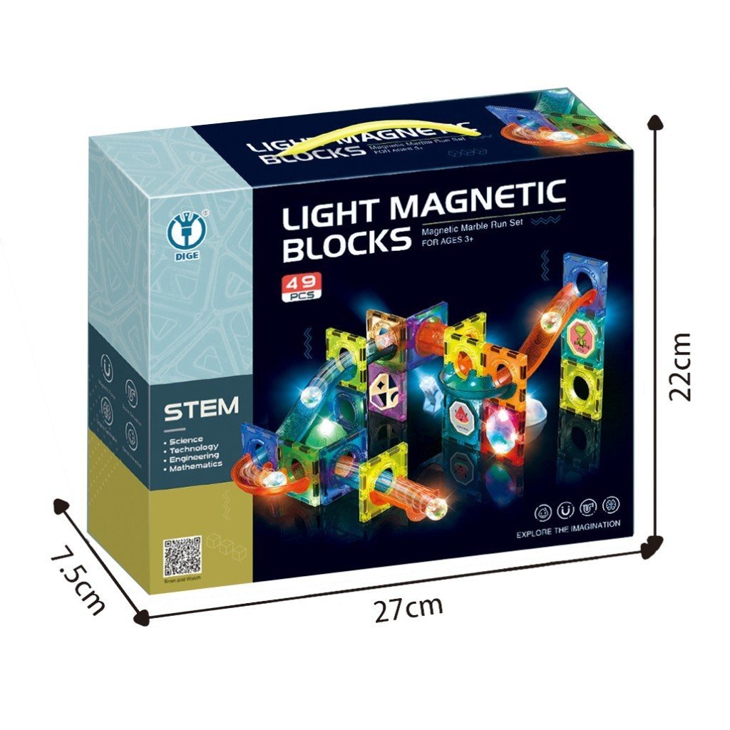 Kuličkodráha magnetická se světlem 49 ks - Alltoys